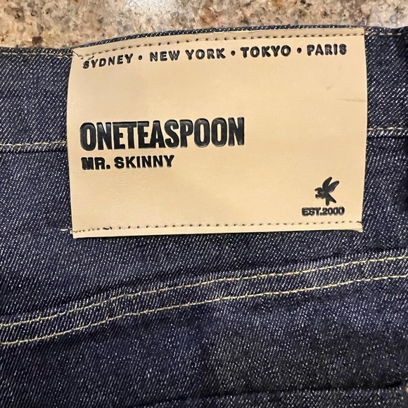 One Teaspoon Raw Indigo Mr Skinny Jean Shorts Mens size 32 NWT - Picture 12 of 12